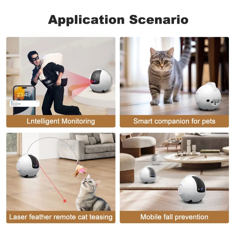 กล้องเฝ้าระวังสัตว์เลี้ยง 4MP  - Home Security Robot บทวิจารณ์และราคา