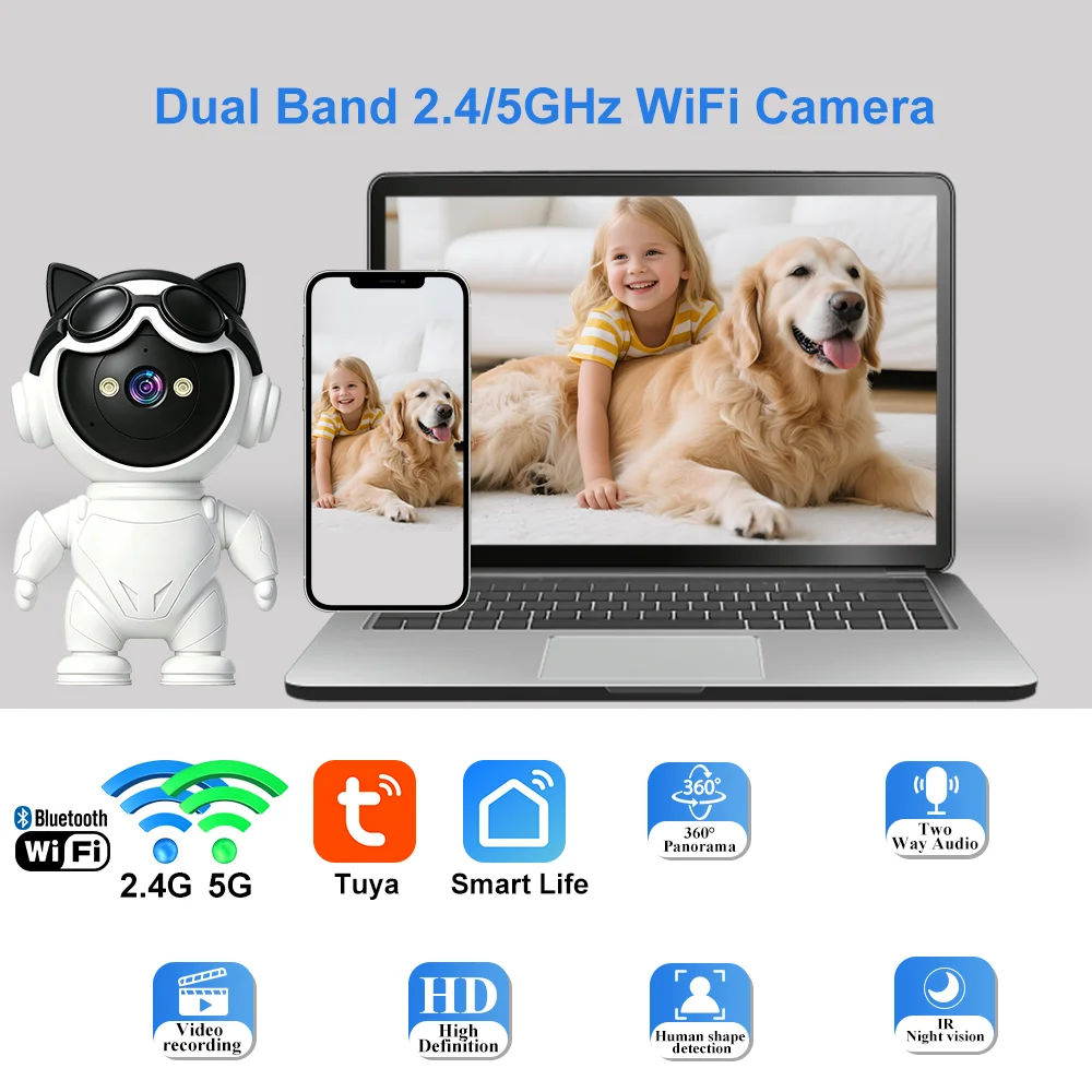 กล้อง IP ไร้สายอัจฉริยะ Tuya ข - Home Security Robot บทวิจารณ์และราคา